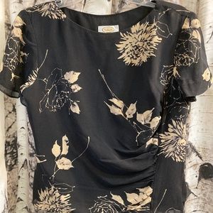 Talbots short-sleeve black silk top